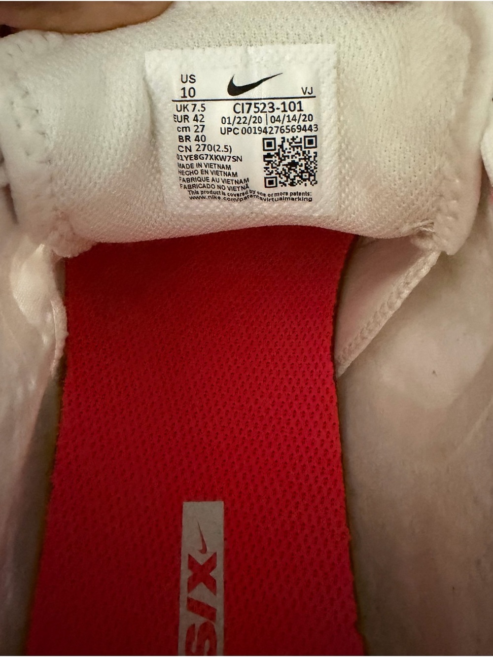 Nike White Sneakers with Pink, Blue & Yellow Accents - Picture 5 of 5